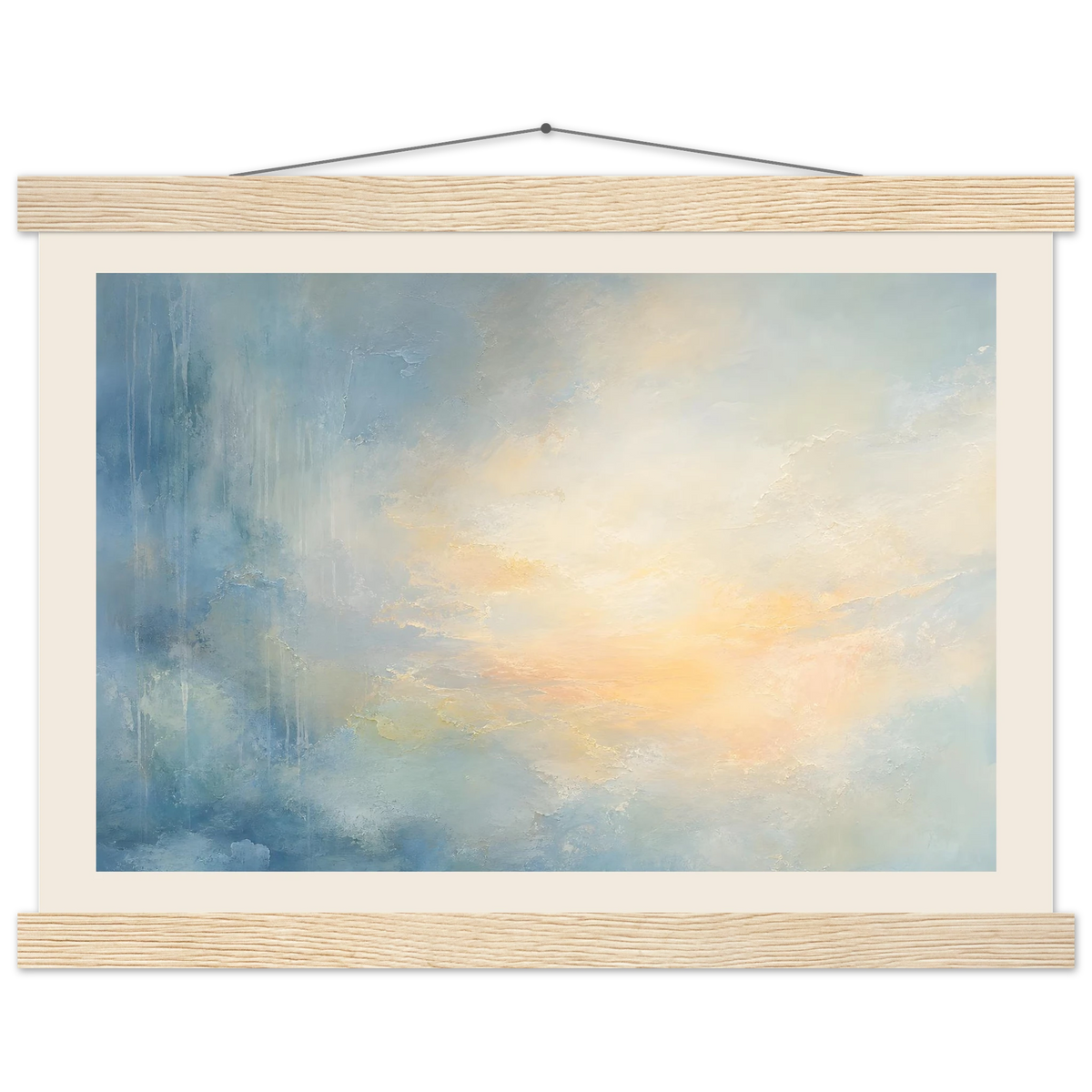Dawn after Rain: sunrise, coastline and washed light. Fine art poster.