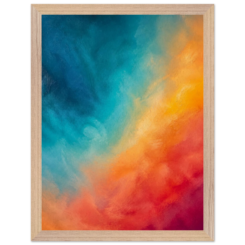Teal and Orange: gradient, sea and dusk. Framed fine art print by The Light Stays.