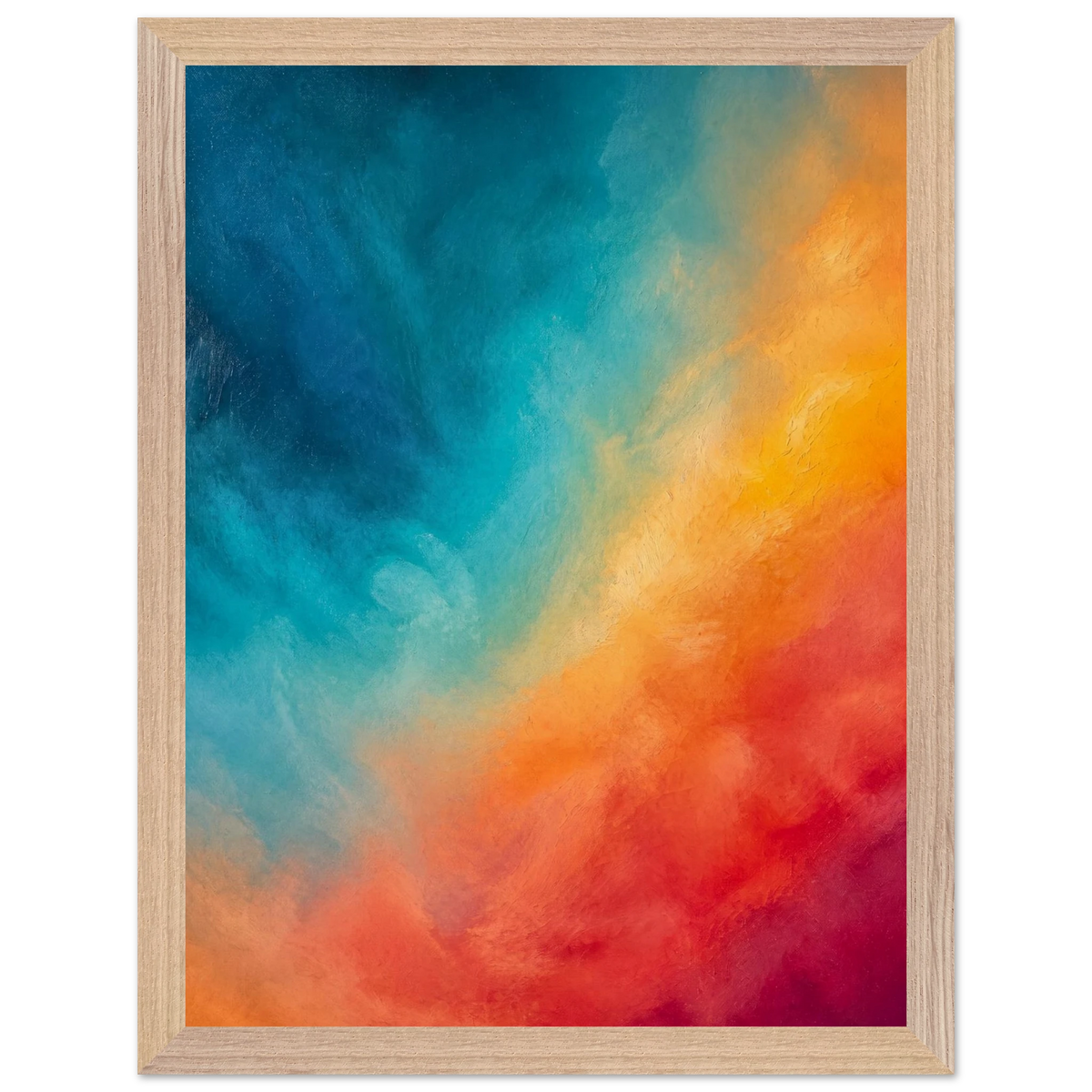 Teal and Orange: gradient, sea and dusk. Framed fine art print by The Light Stays.