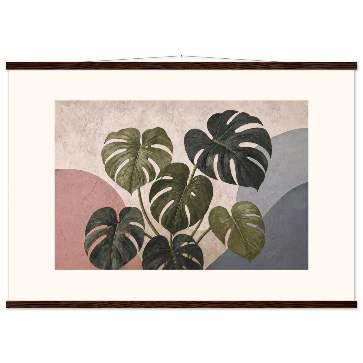Monstera Sun, botanical and nature. Archival fine art poster shown framed.