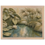 Papyrus Pond, lake, papyrus and serene greens. Archival framed fine art print shown framed.