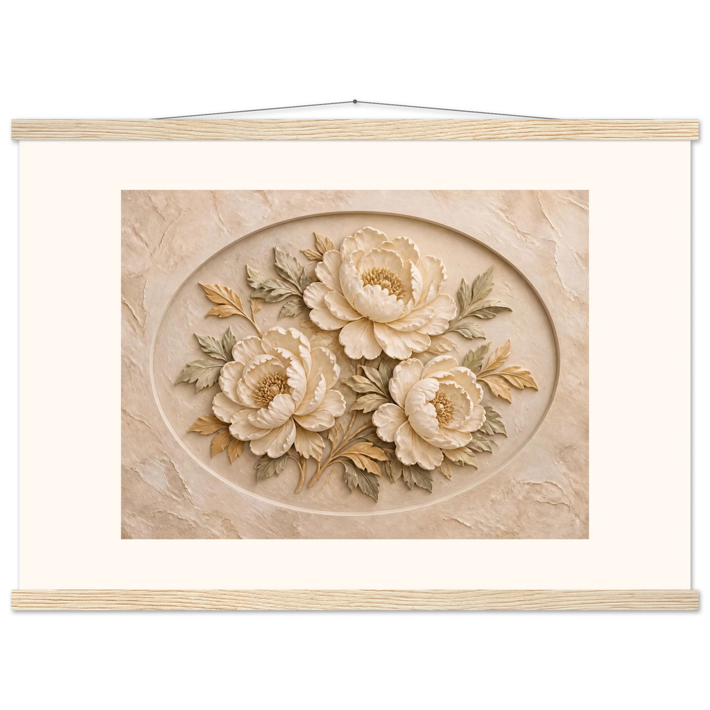 Peonies in Stone: flowers and botanical. Fine art poster by The Light Stays.
