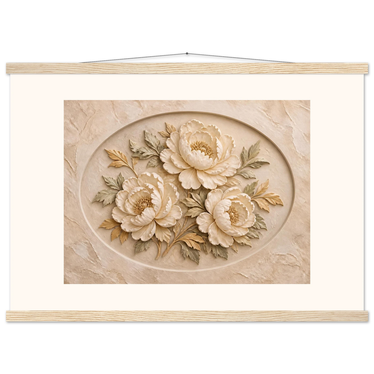Peonies in Stone: flowers and botanical. Fine art poster by The Light Stays.