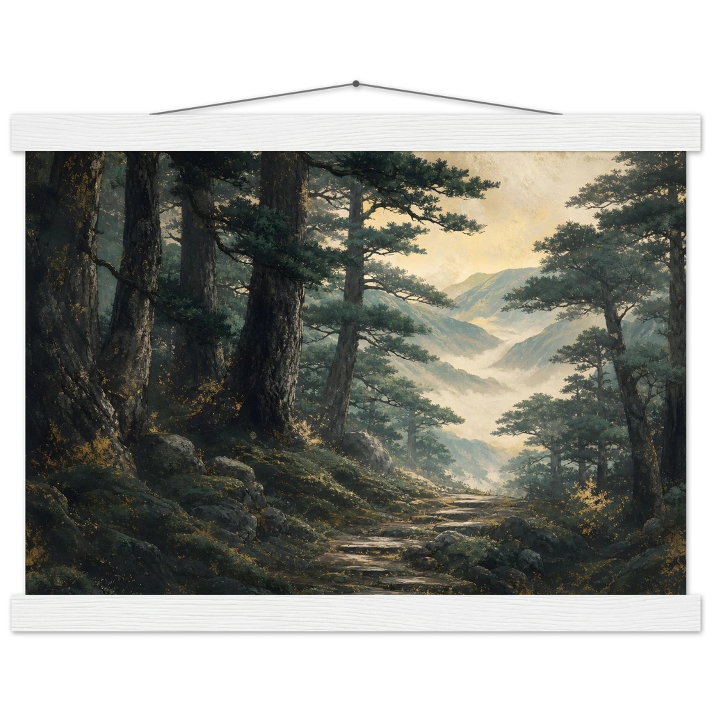 Cypress Passage: japanese art and japandi. Fine art poster by The Light Stays.