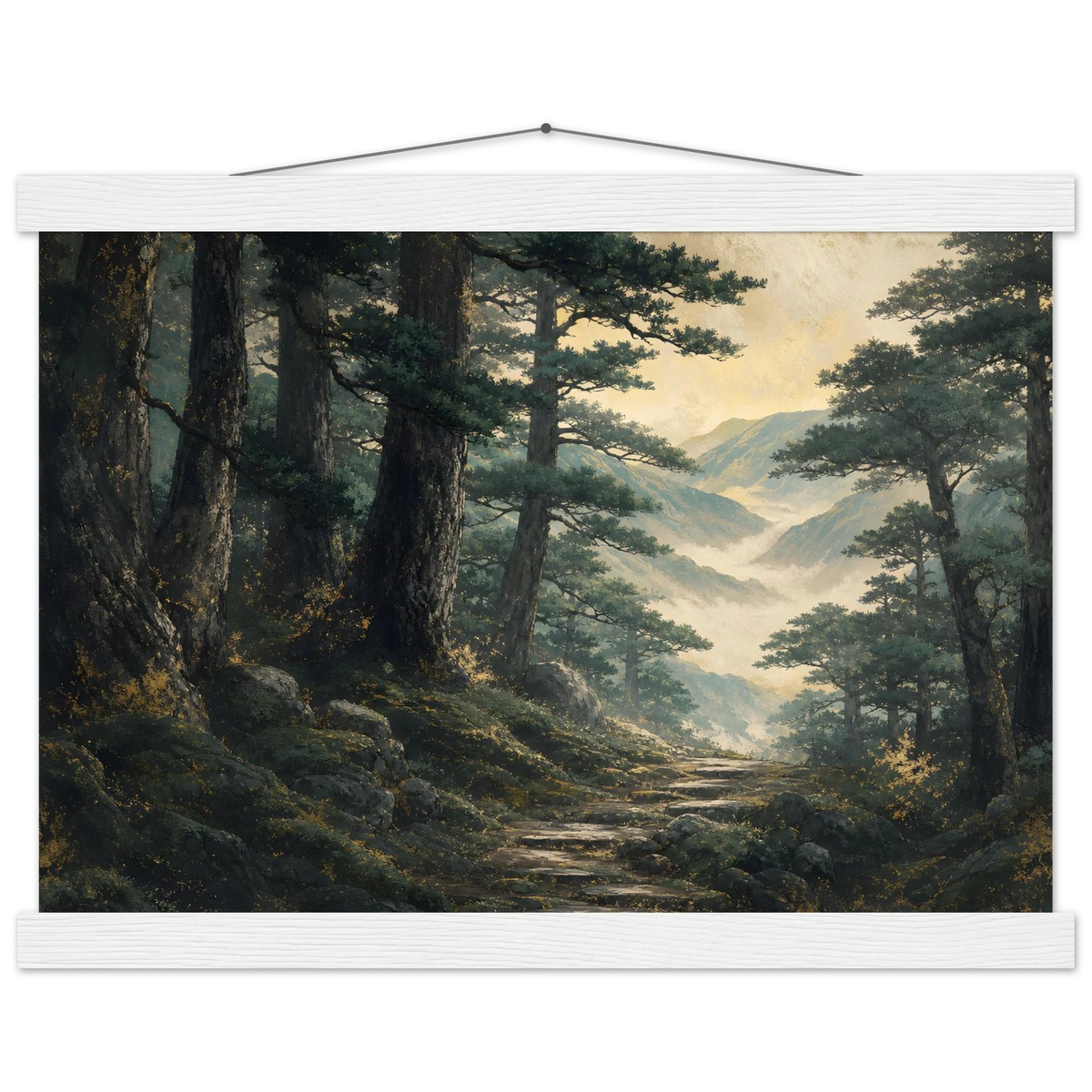 Cypress Passage: japanese art and japandi. Fine art poster by The Light Stays.