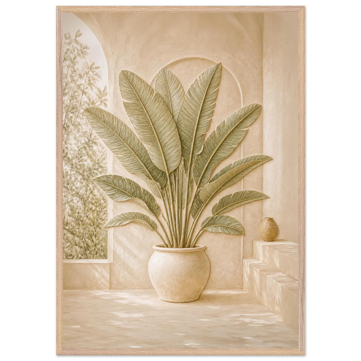 Courtyard Noon: landscape and sun. Framed fine art print by The Light Stays.