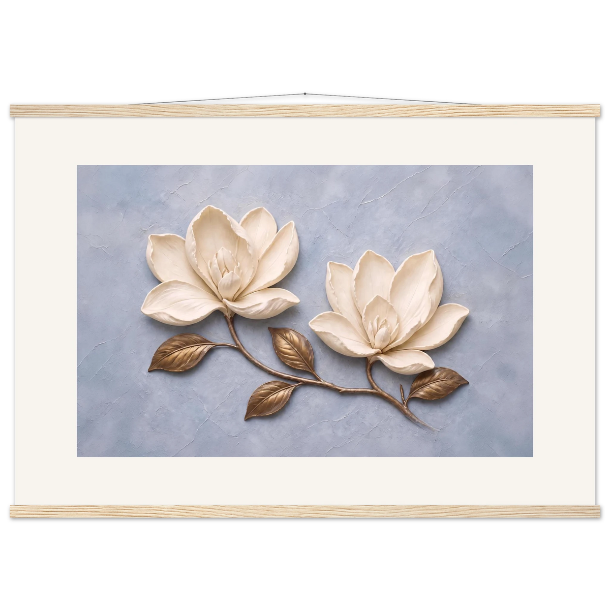 Bronze Magnolia: flowers and botanical. Museum-quality fine art poster.