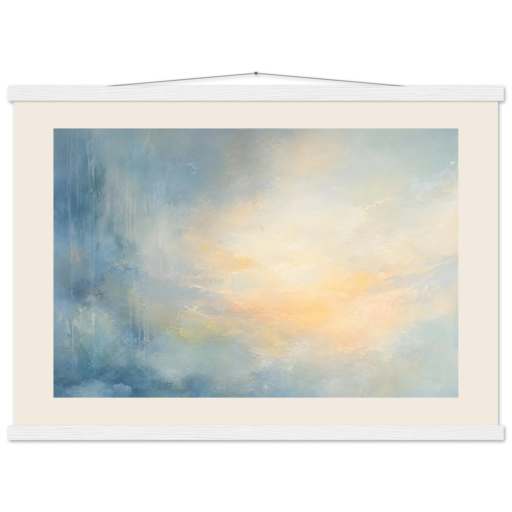 Dawn after Rain: sunrise, coastline and washed light. Museum-quality fine art poster.