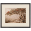 Under the Blossoms, impasto, figure and blossoming canopy. Archival framed fine art print shown framed.