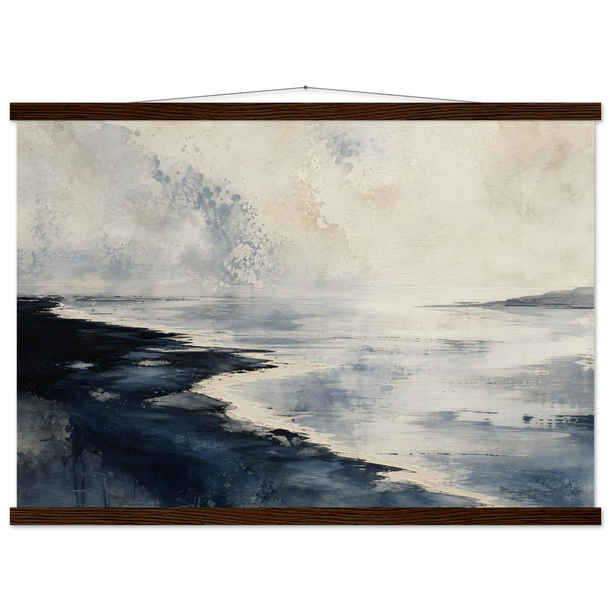 Tidal Ink: sea and coastal landscape. Fine art poster, alternate frame and size.