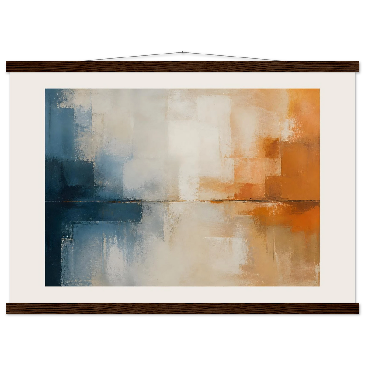 Architectural Rust: abstract, mineral texture and oxidized tones. Fine art poster with wooden hanger by The Light Stays.
