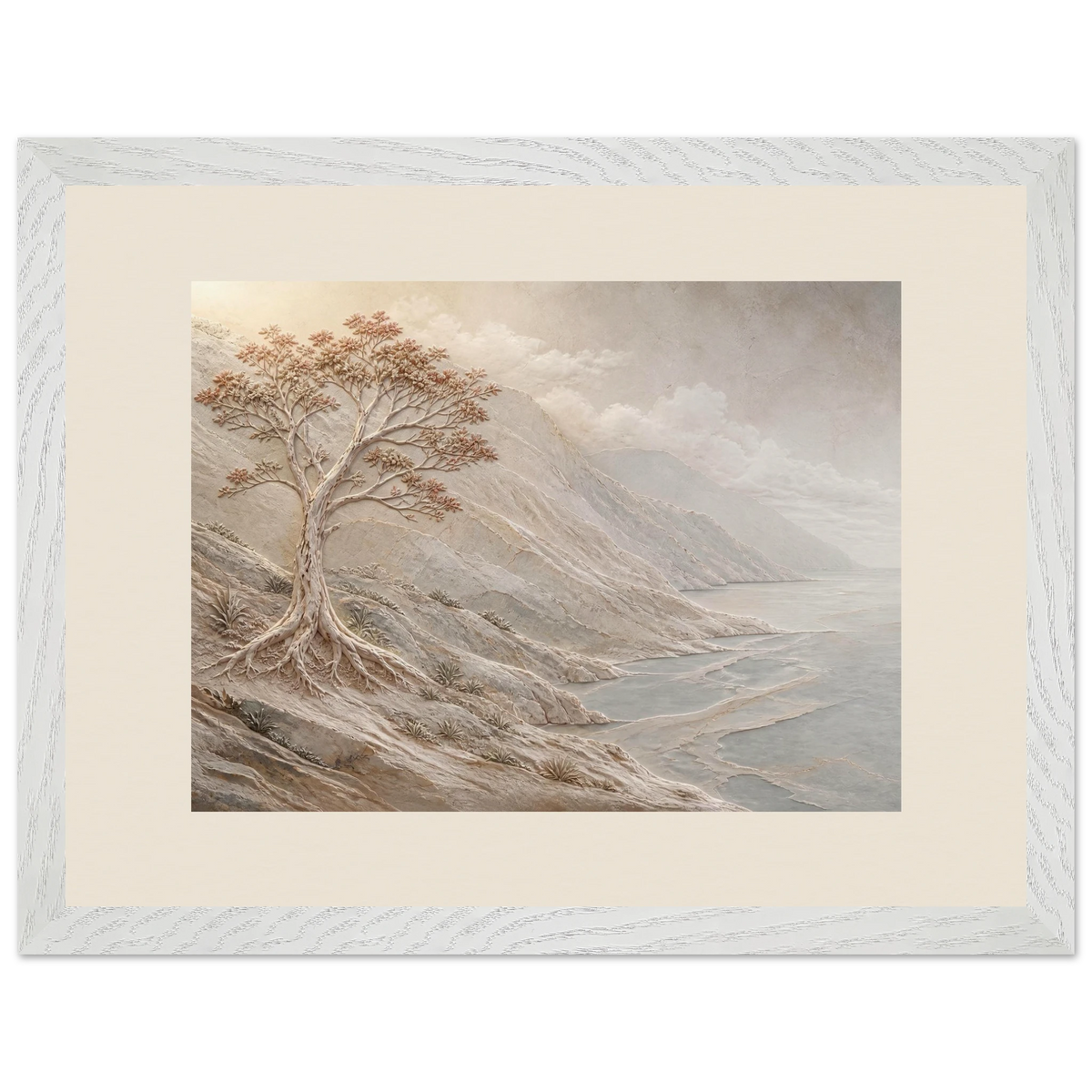 Coral Headland: sea and coastal landscape. Framed fine art print, alternate frame and size.