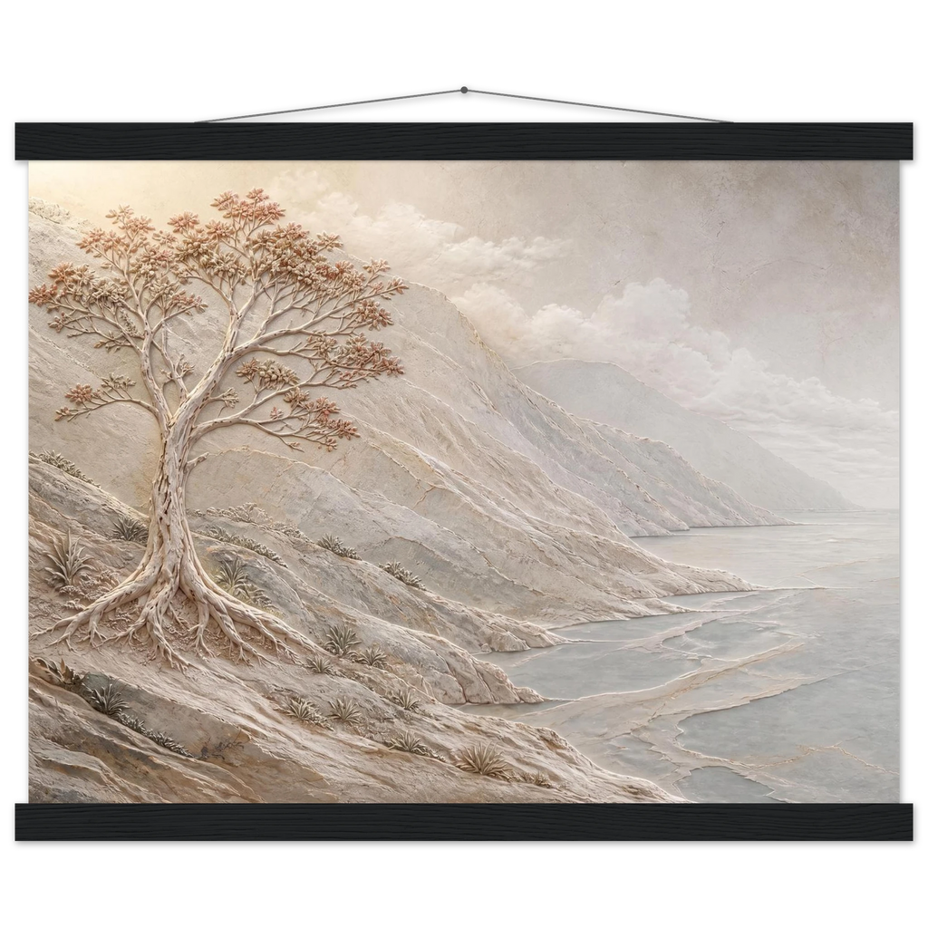 Coral Headland: sea and coastal landscape. Fine art poster, alternate frame and size.
