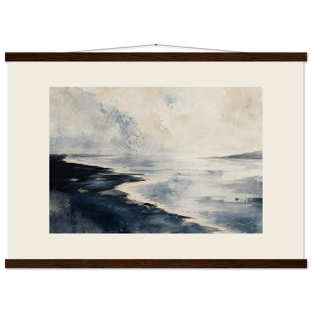 Tidal Ink: sea and coastal landscape. Museum-quality fine art poster.