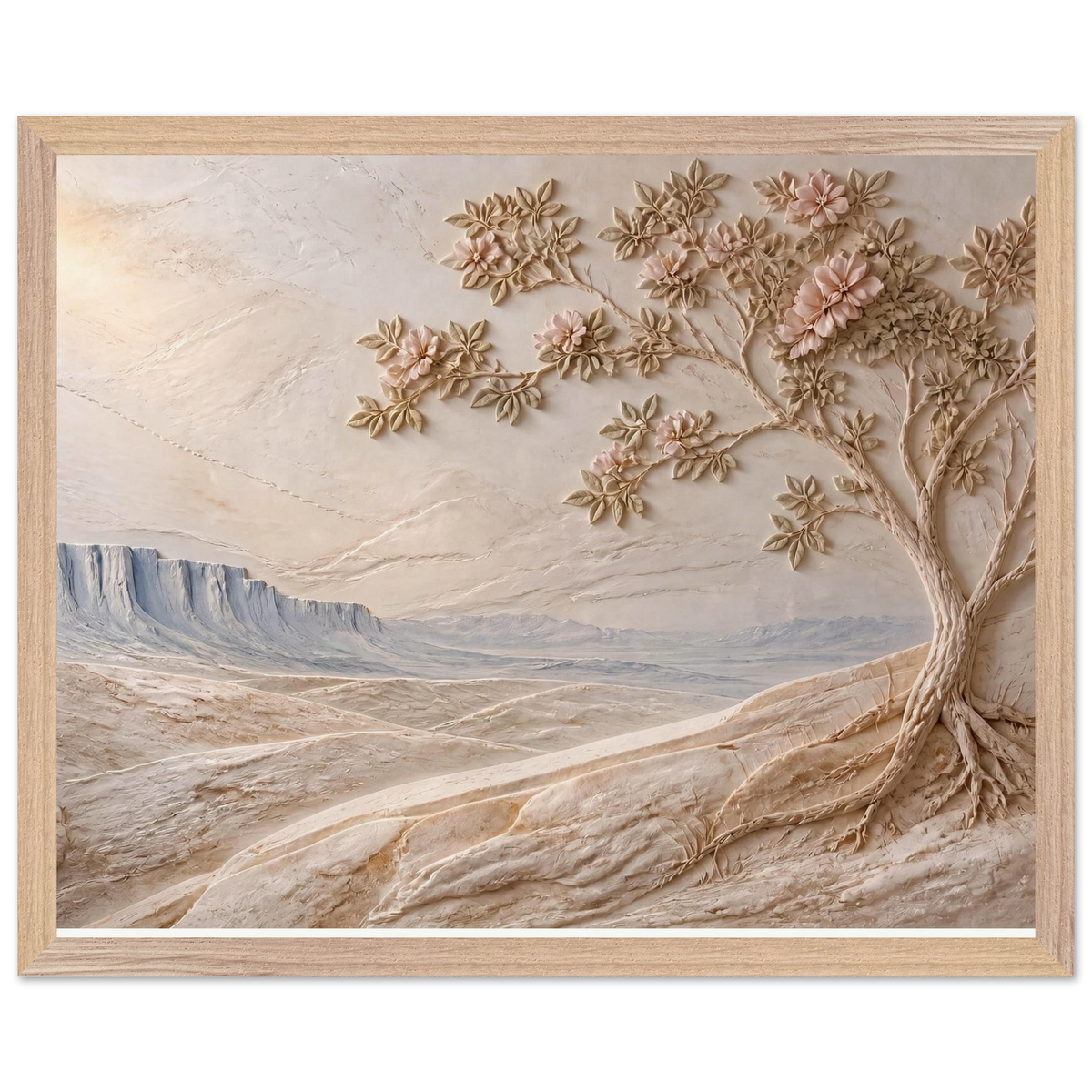 Cliffside Bloom: flowers and botanical. Museum-quality framed fine art print.
