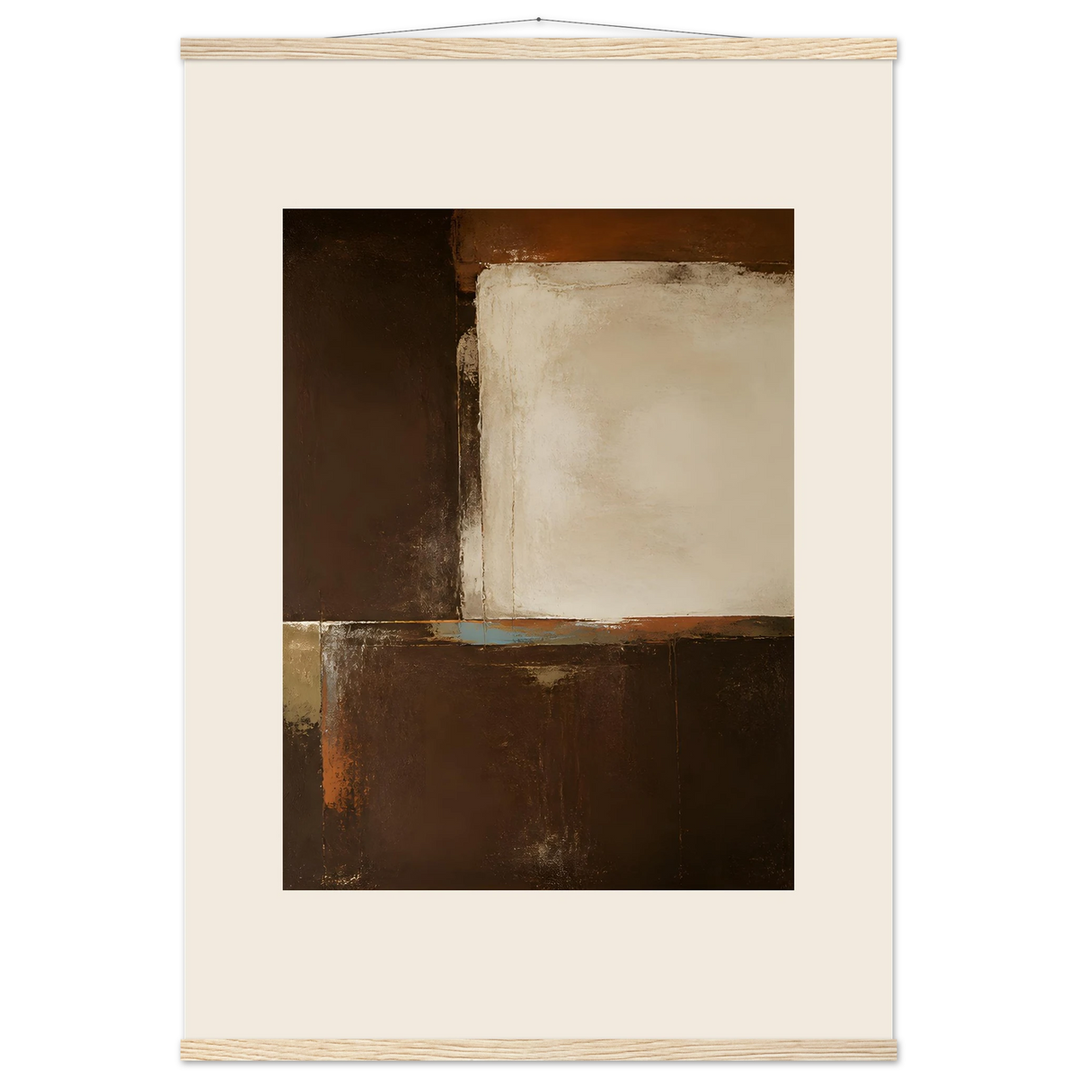 Terracotta Diptych, Panel II of II, two panels, terracotta and cream. Archival fine art poster shown framed.