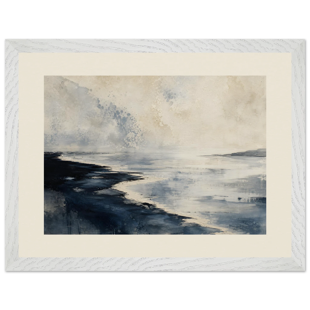 Tidal Ink, sea and coastal landscape. Archival framed fine art print shown framed.