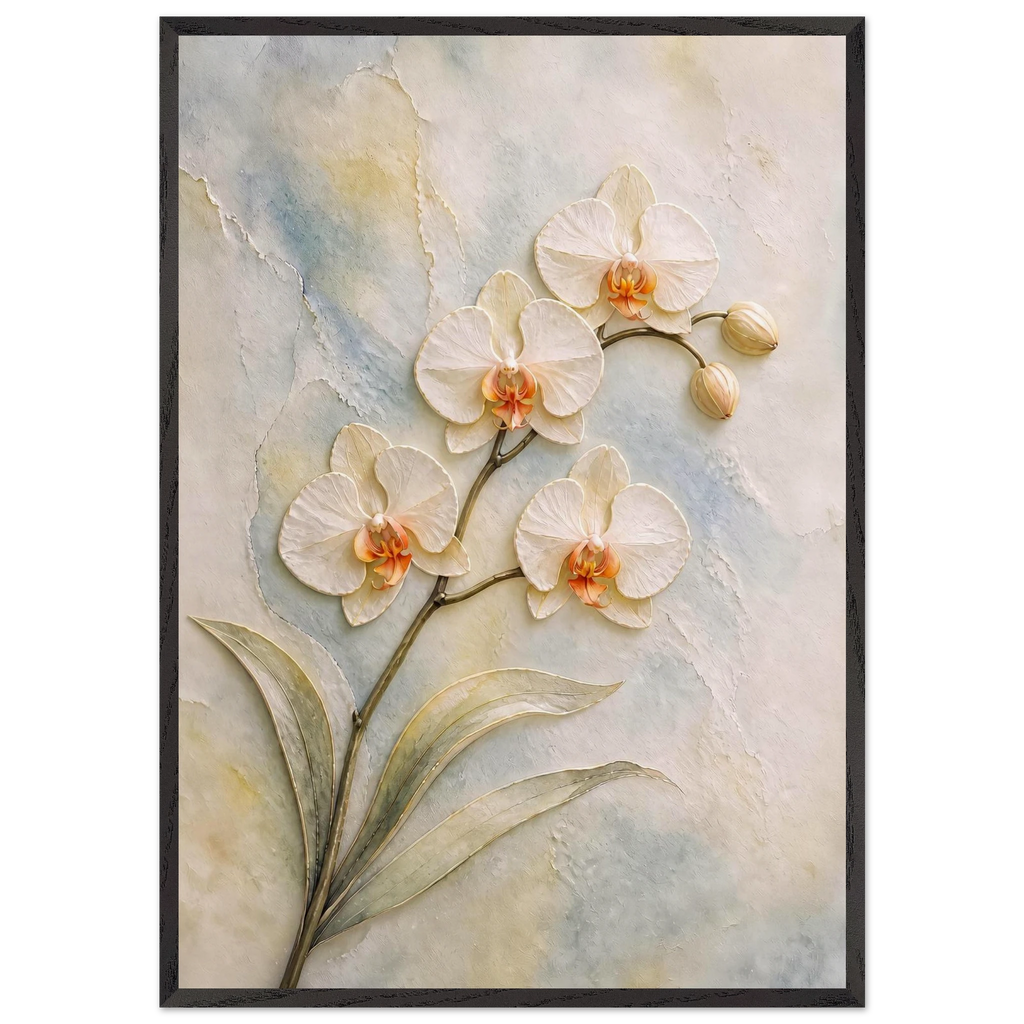 Porcelain Orchid: flowers and botanical. Framed fine art print by The Light Stays.