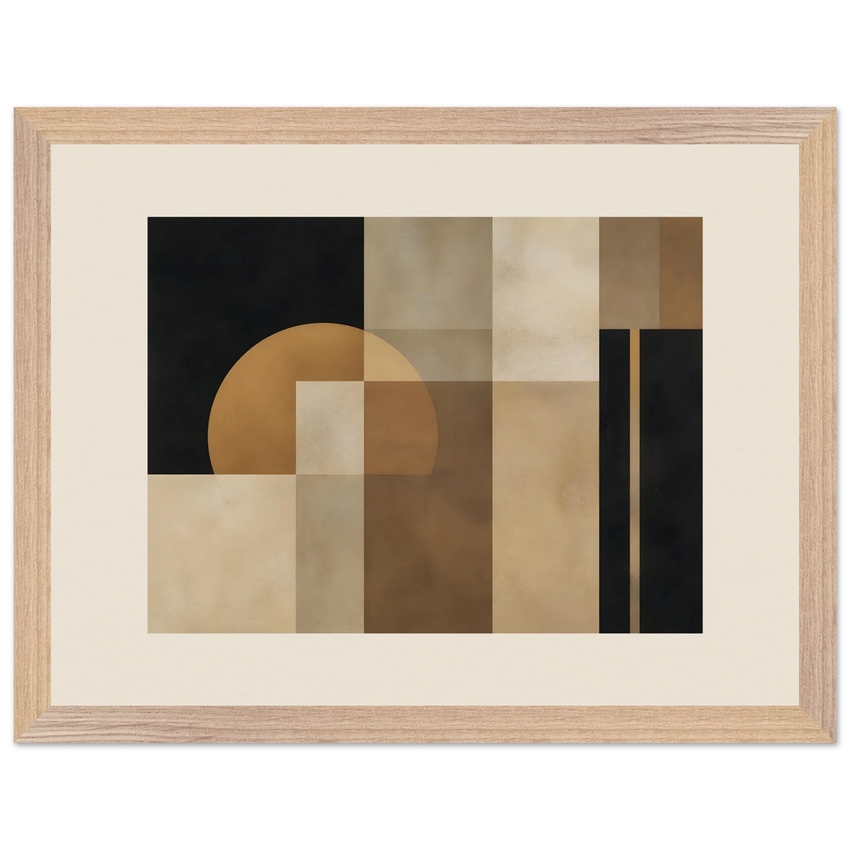 Bronze Architecture: geometric abstract, oxidized metal and texture. Framed fine art print, alternate frame and size.