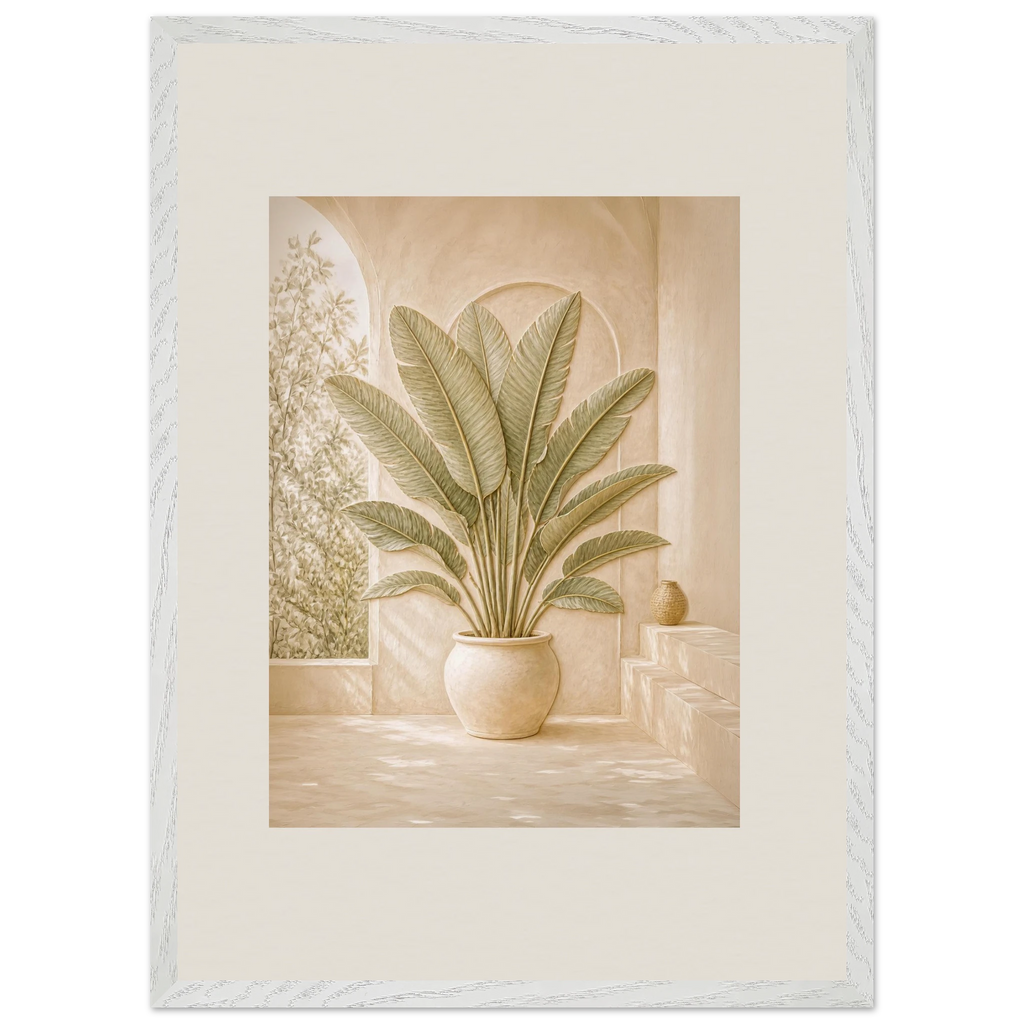 Courtyard Noon: landscape and sun. Framed fine art print, alternate frame and size.