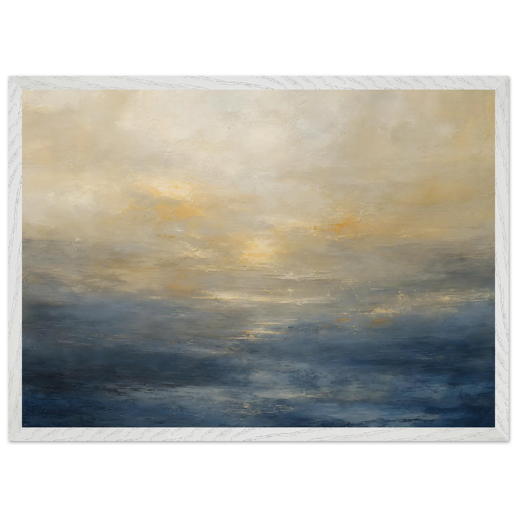Golden Sea Mist: sea and coastal landscape. Museum-quality framed fine art print.