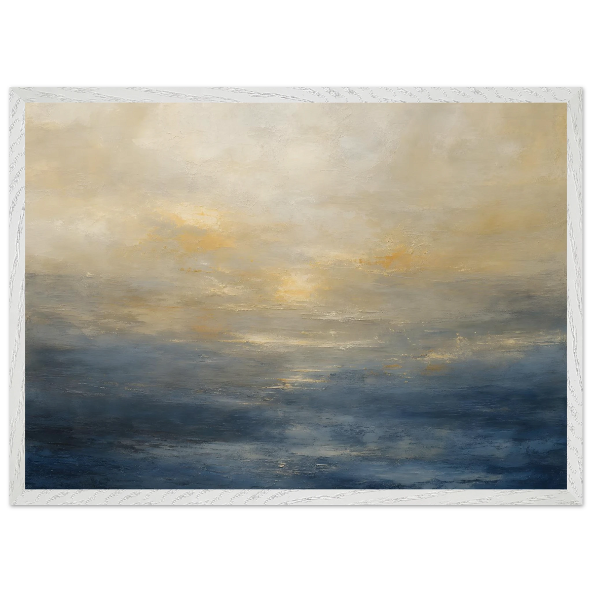 Golden Sea Mist: sea and coastal landscape. Museum-quality framed fine art print.