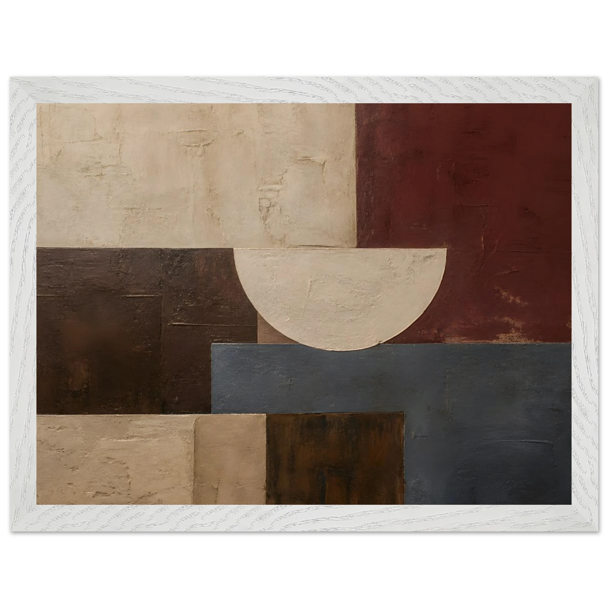 Ruby Blocks: geometric abstract, red and texture. Framed fine art print by The Light Stays.