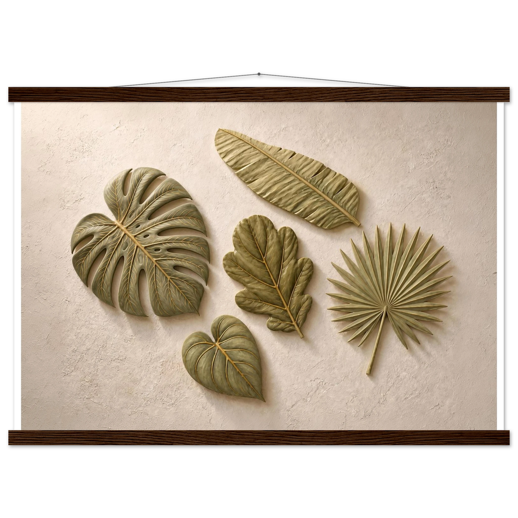 Green Constellation: botanical, green and loose rhythm. Museum-quality fine art poster.