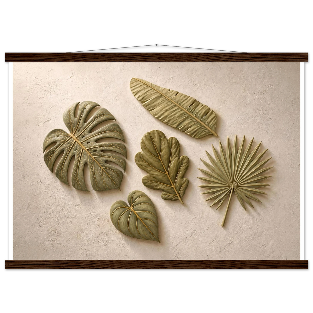 Green Constellation: botanical, green and loose rhythm. Museum-quality fine art poster.