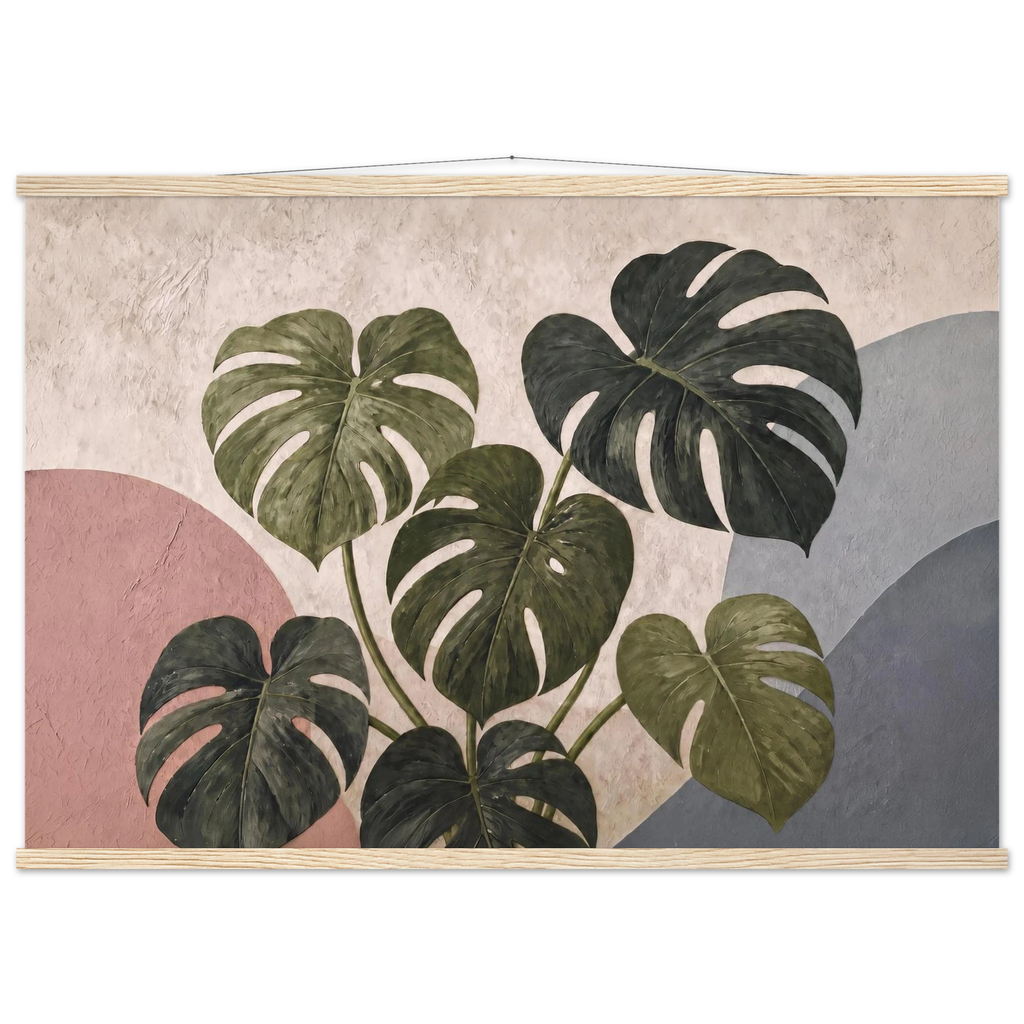 Monstera Sun: botanical and nature. Fine art poster, alternate frame and size.