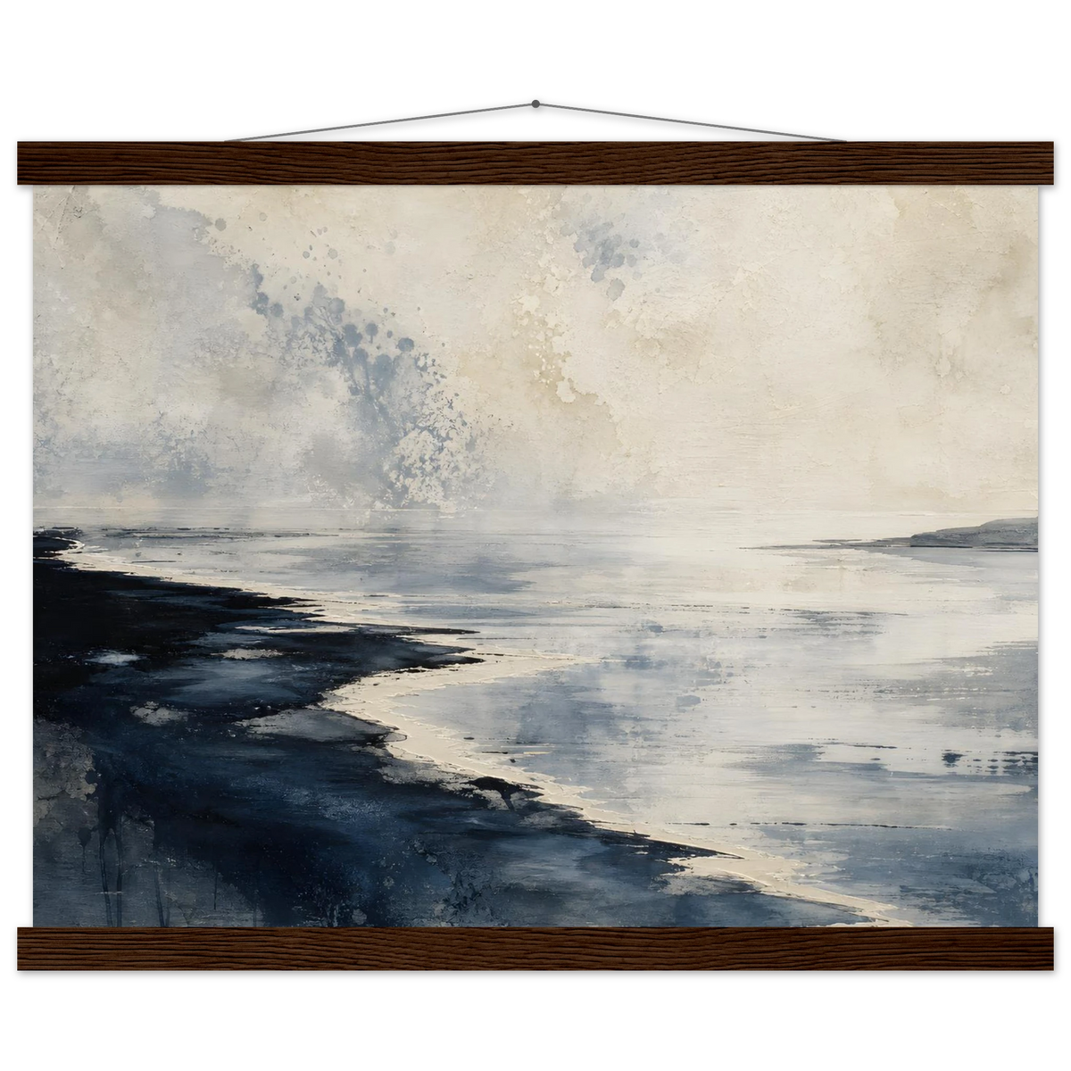 Tidal Ink: sea and coastal landscape. Fine art poster, alternate frame and size.