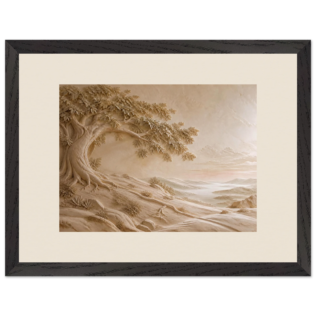 Sandstone Dawn: lumen and siena. Framed fine art print.