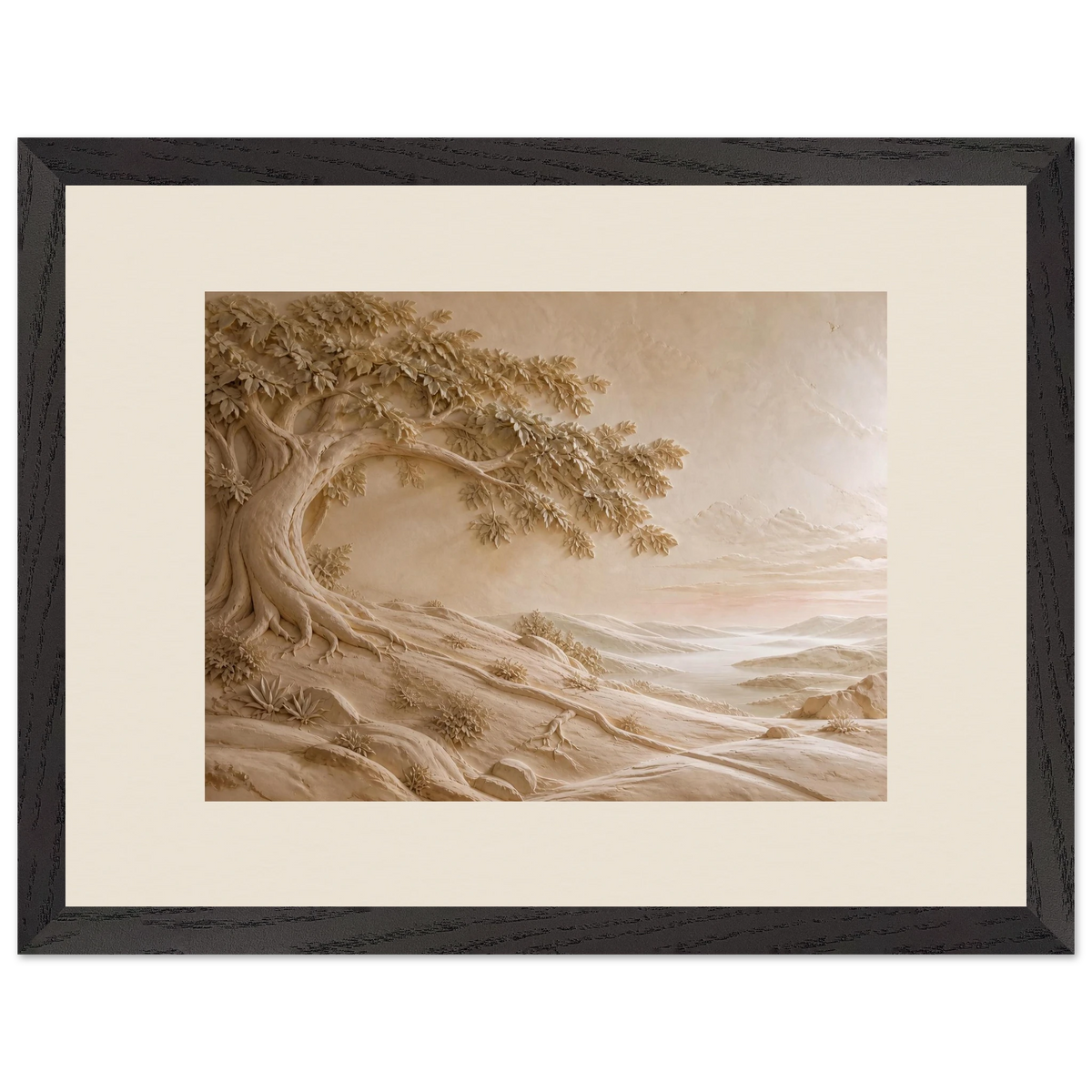 Sandstone Dawn: lumen and siena. Framed fine art print.