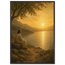 Quadro cristão Bênção do Lago, Jesus sob uma oliveira diante de um lago dourado