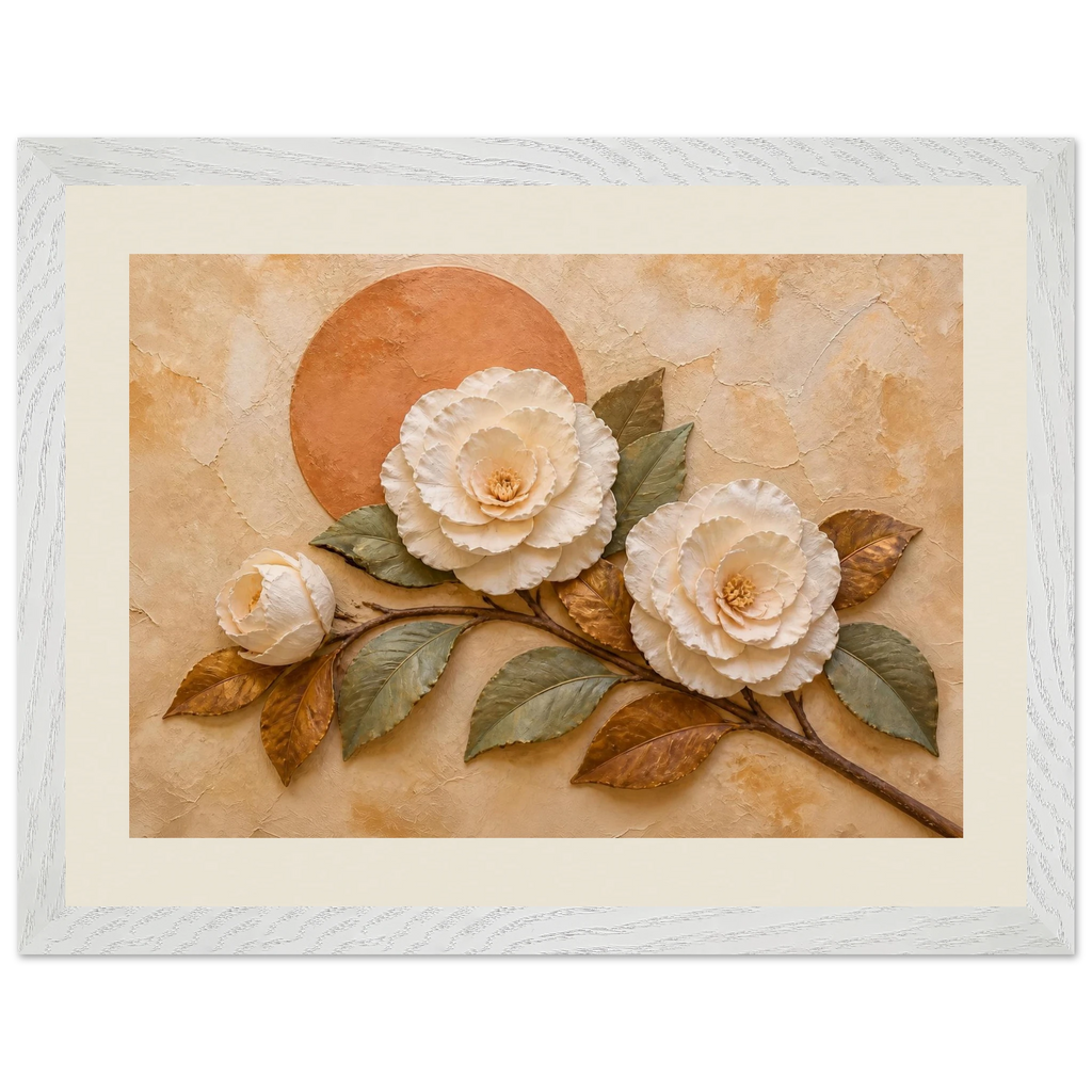 Camellia Eclipse: flowers and botanical. Framed fine art print by The Light Stays.