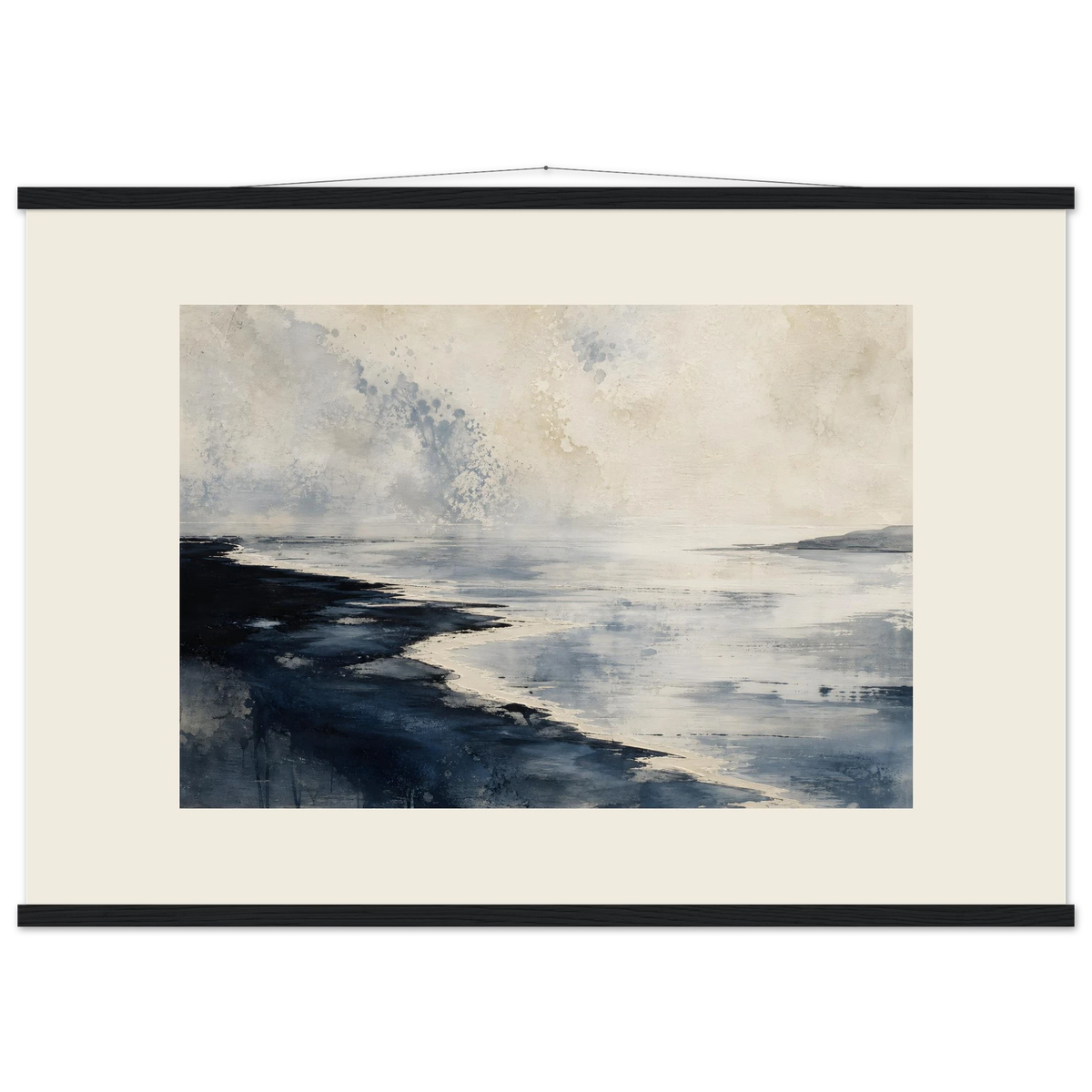 Tidal Ink: sea and coastal landscape. Museum-quality fine art poster.