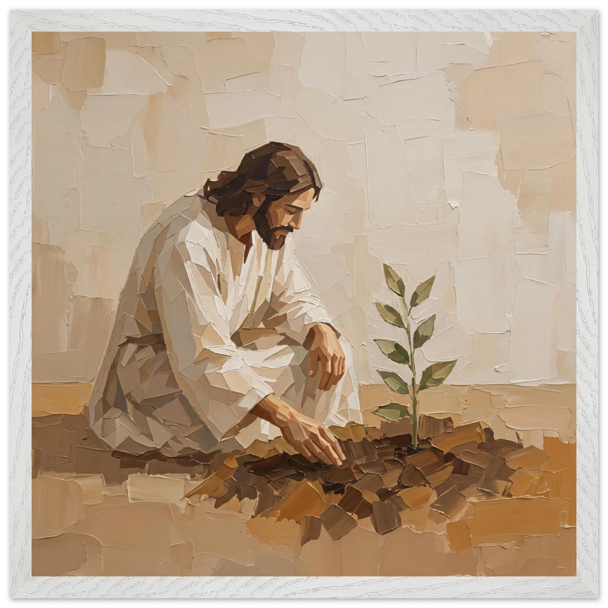 First Seeds: jesus, faith and botanical. Framed fine art print by The Light Stays.