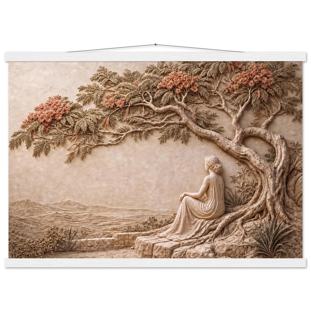 Under the Blossoms: petra and flora. Museum-quality fine art poster.