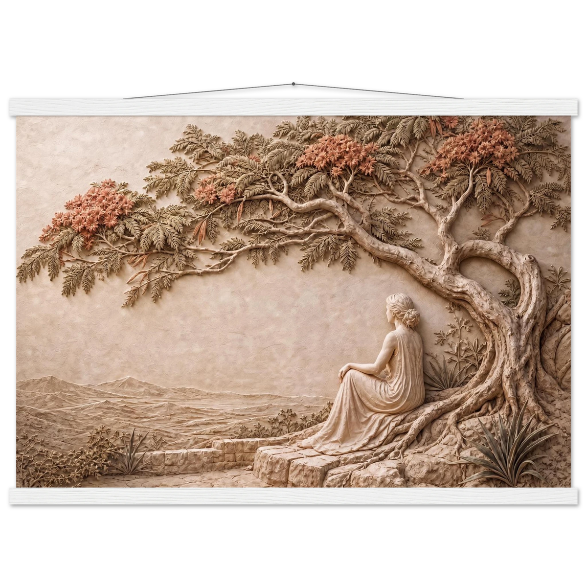 Under the Blossoms: petra and flora. Museum-quality fine art poster.