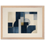 Blue Architecture: geometric abstract, blue and cream. Framed fine art print, alternate frame and size.