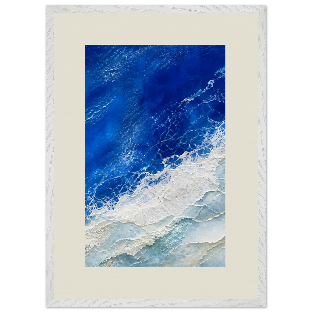 Cobalt Foam: abstract, cobalt and sea foam. Framed fine art print by The Light Stays.