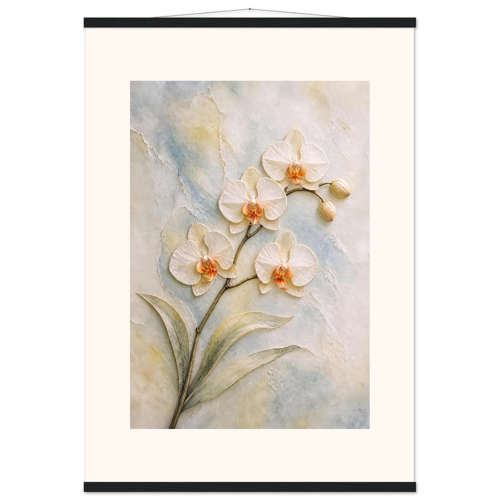 Porcelain Orchid: flowers and botanical. Museum-quality fine art poster.