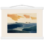 Amber and Indigo: abstract, coastline and color field. Fine art poster, alternate frame and size.