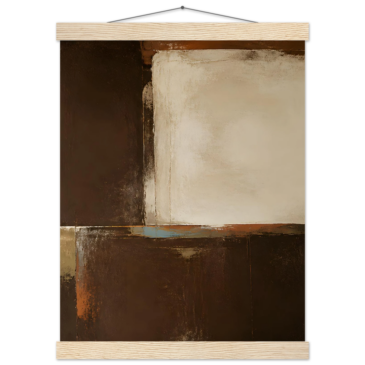 Terracotta Diptych, Panel II of II: two panels, terracotta and cream. Fine art poster.