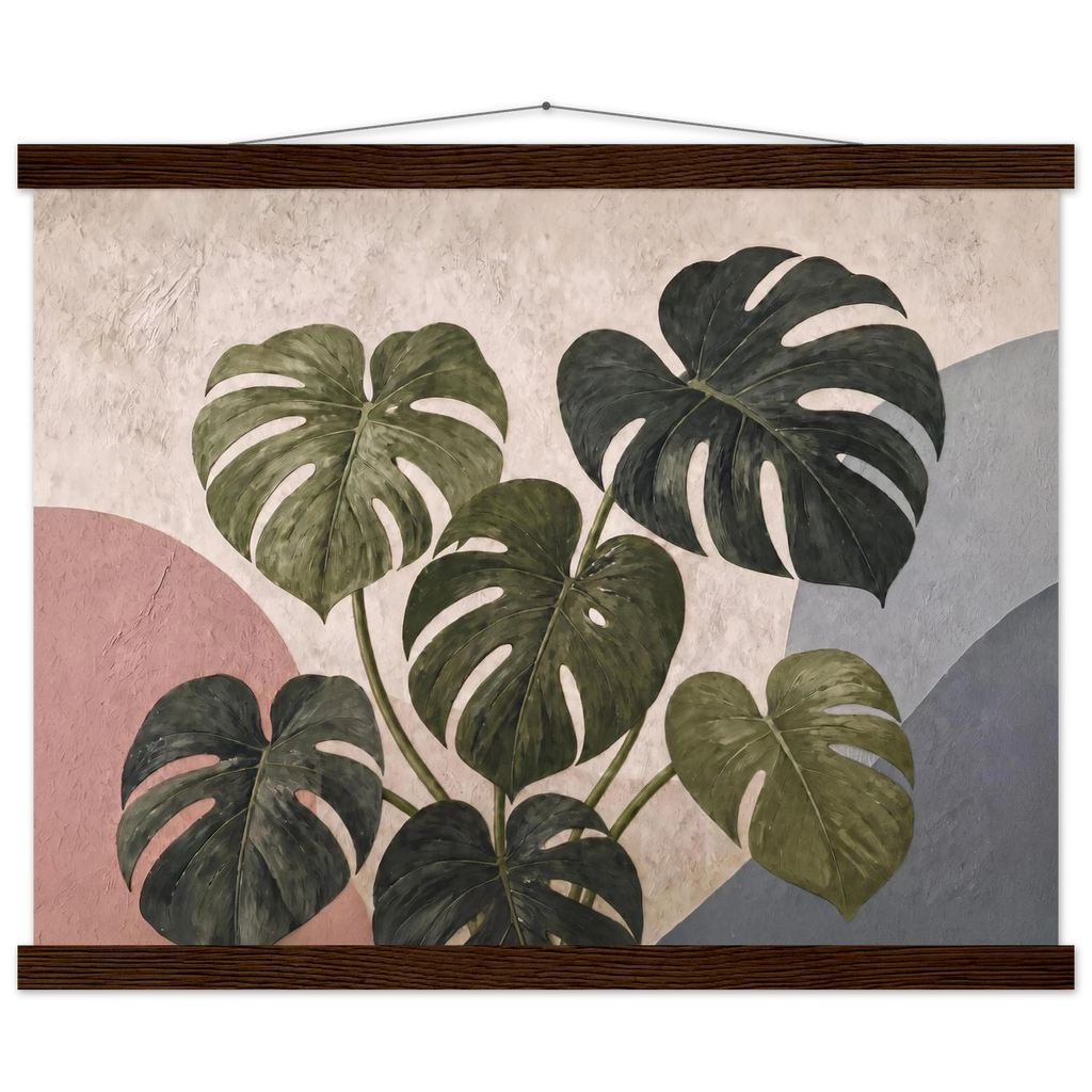 Monstera Sun, botanical and nature. Archival fine art poster shown framed.