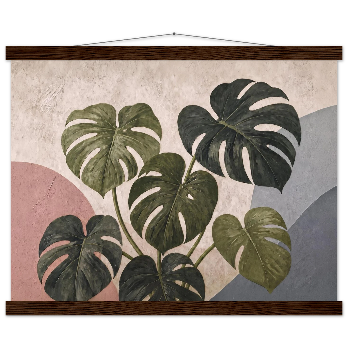 Monstera Sun, botanical and nature. Archival fine art poster shown framed.
