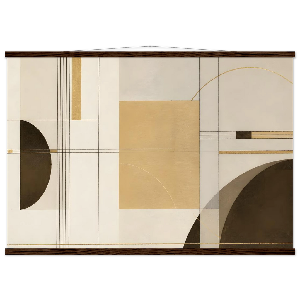 Lines of Sand: geometric abstract, neutral tones and texture. Museum-quality fine art poster.
