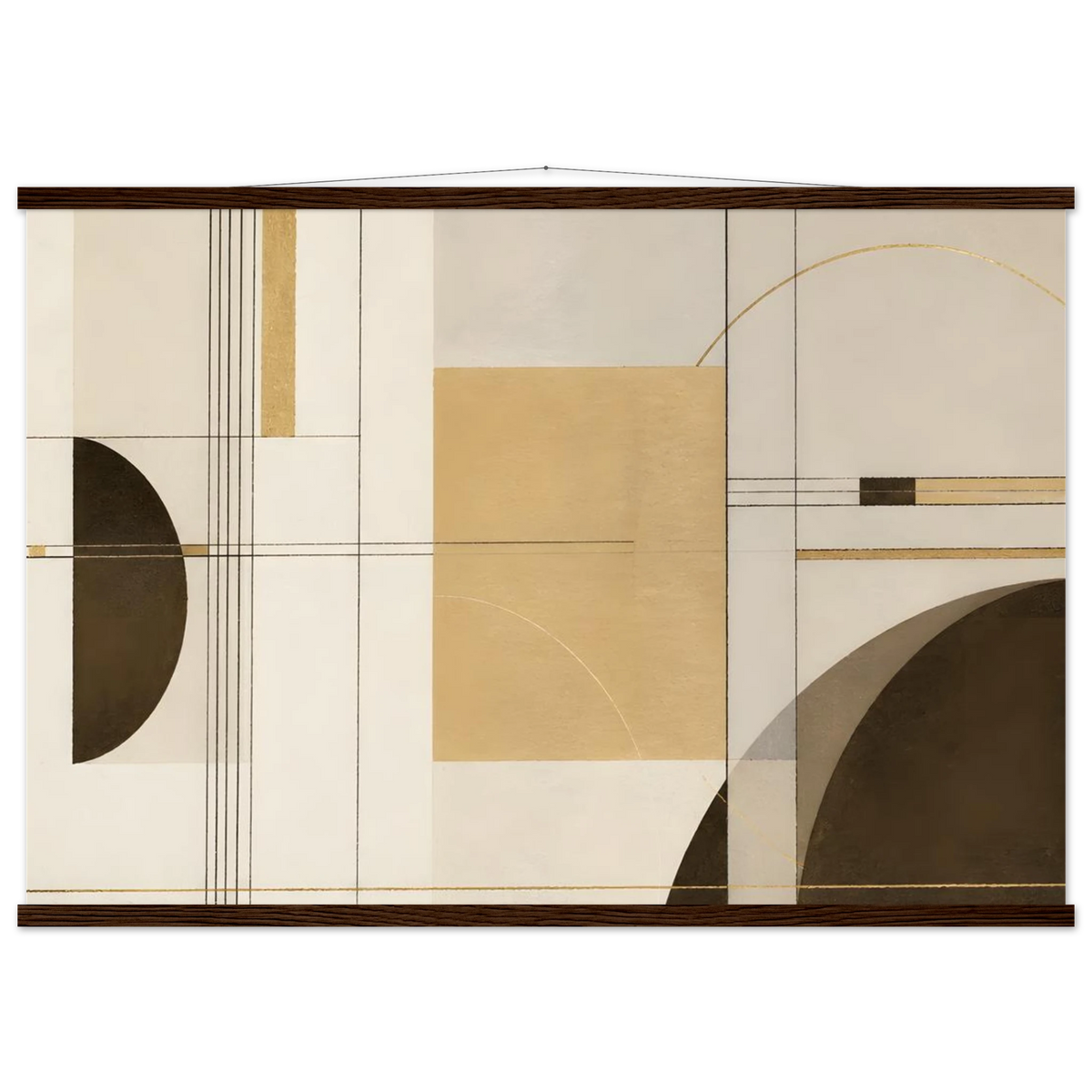Lines of Sand: geometric abstract, neutral tones and texture. Museum-quality fine art poster.