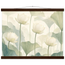 Ivory Lotus Screen, flowers and botanical. Archival fine art poster shown framed.