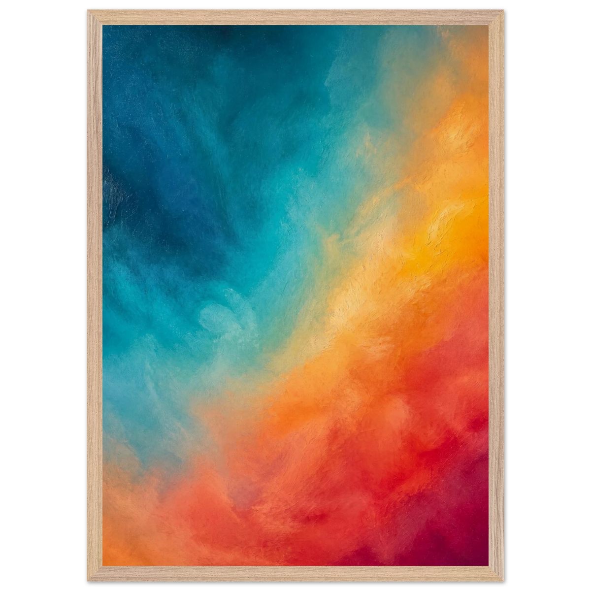 Teal and Orange, gradient, sea and dusk. Archival framed fine art print shown framed.